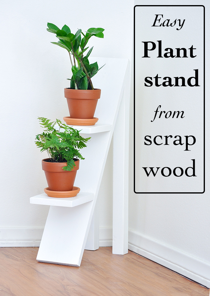 Easy two-tiered plant stand made from scrap wood