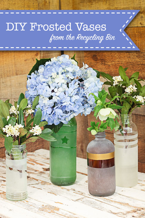 Frosted Vases from the Recycling Bin | Pretty Handy Girl