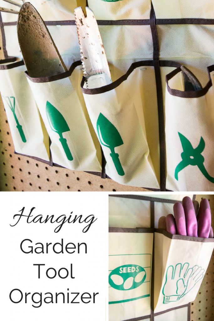 Get all your gardening tools in one spot with this hanging garden tool organizer!