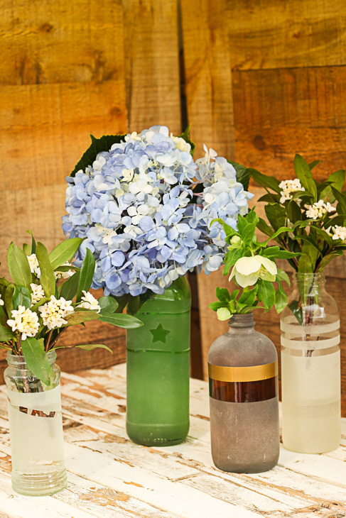 Frosted Vases from the Recycling Bin | Pretty Handy Girl