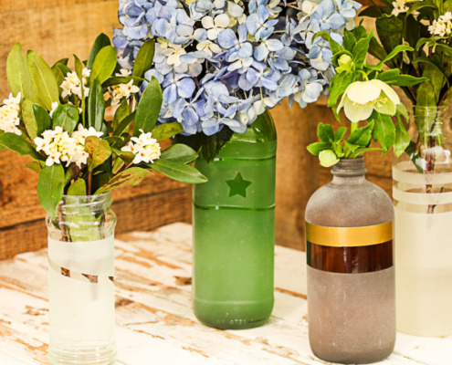 Frosted Vases from the Recycling Bin | Pretty Handy Girl