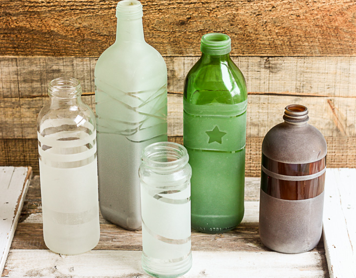 Frosted Vases from the Recycling Bin | Pretty Handy Girl