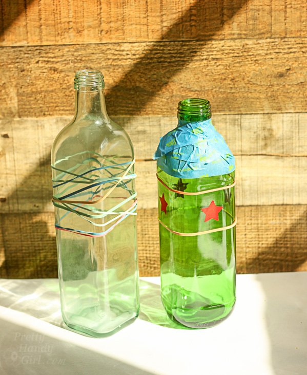 Frosted Vases from the Recycling Bin | Pretty Handy Girl