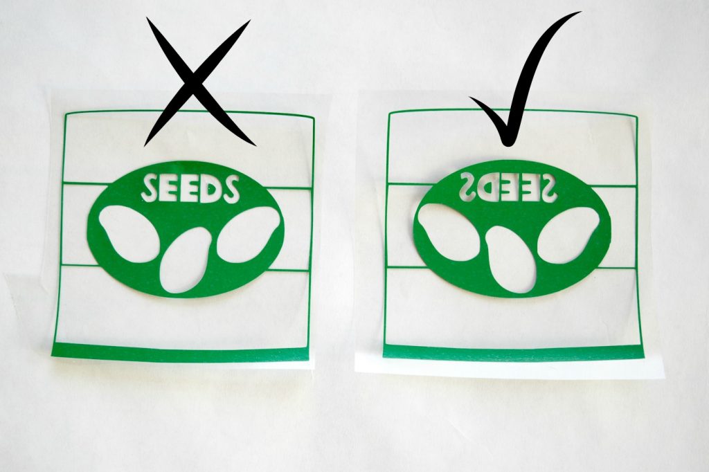 Make sure to create a mirror image if you're using text with iron-on vinyl!
