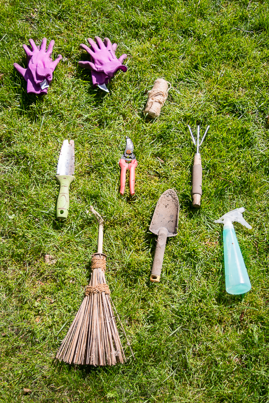 My new hanging garden tool organizer created a home for all these garden tools, and more!