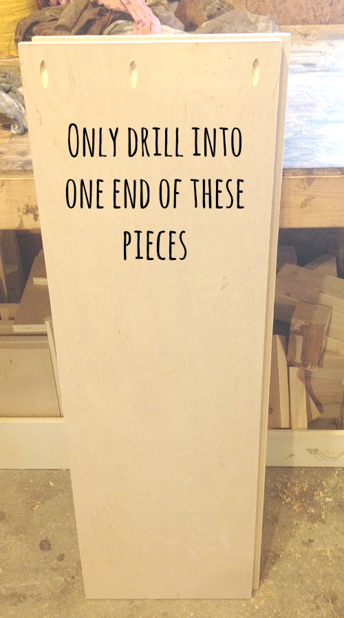 Drill pocket holes in the top of the side pieces