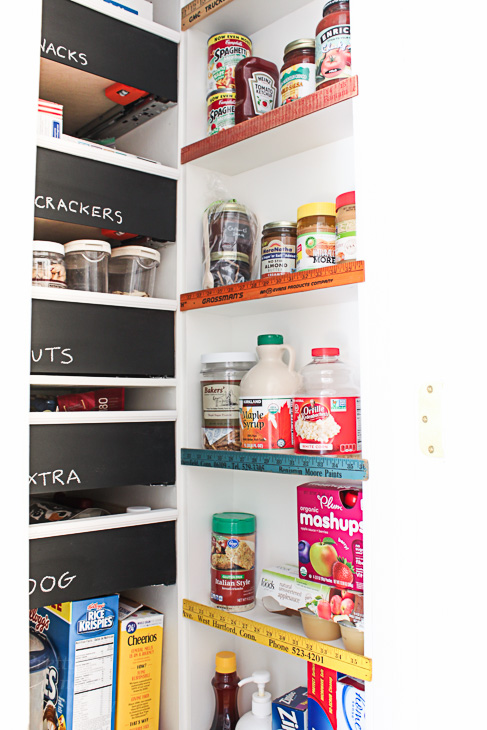 vintage ruler stops for narrow pantry shelves