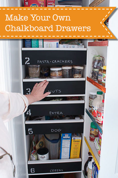 Make Your Own Chalkboard Front Drawers | Organized Pantry | Pretty Handy Girl