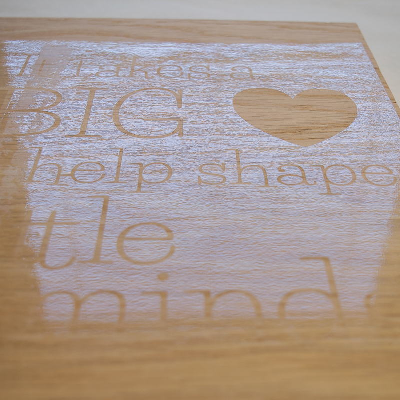Apply the stencil to the plywood for your teacher sign.