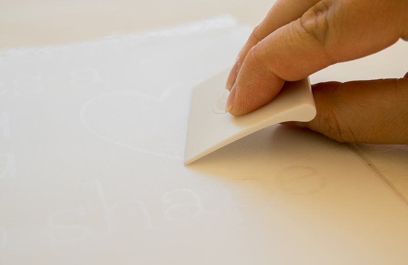 Apply transfer tape to the stencil to keep all the elements in place.