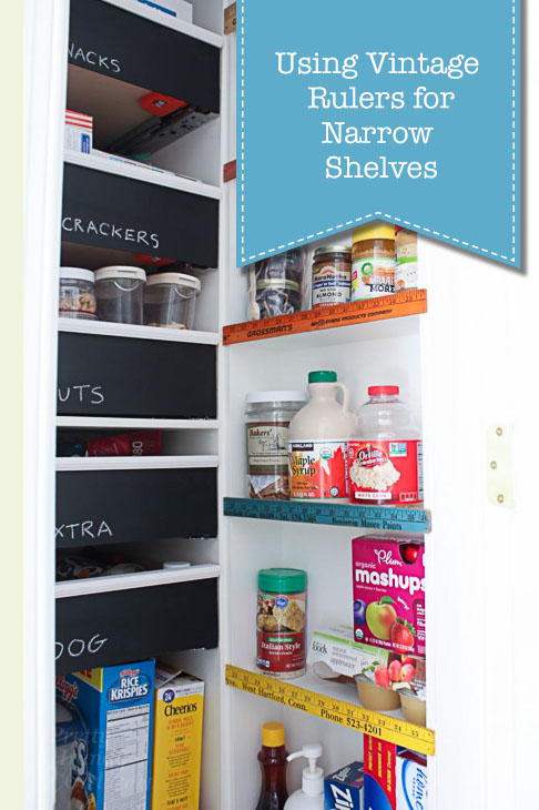 How to Use Vintage Rulers for Narrow Pantry Shelf Stops | Pretty Handy Girl