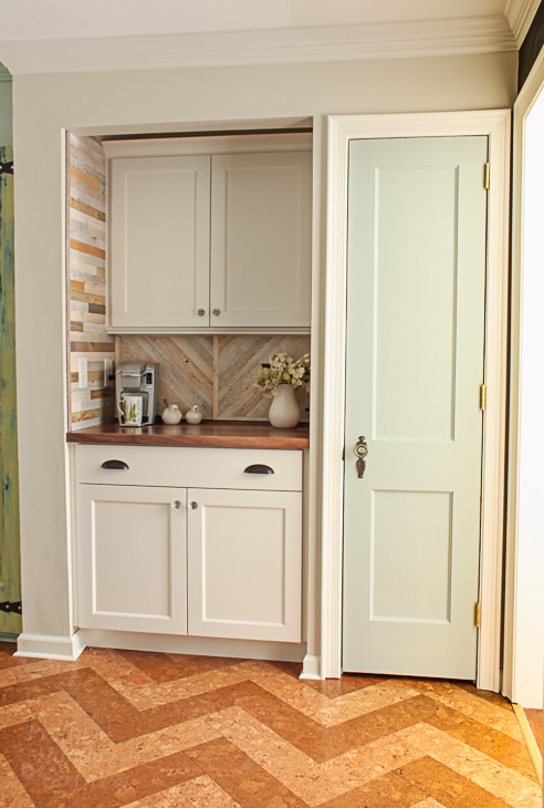 Pantry with Coffee Bar and Hidden Wine Storage | Pretty Handy Girl