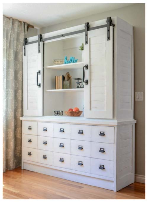 Sliding Barn Door Hutch and Buffet by The Created Home