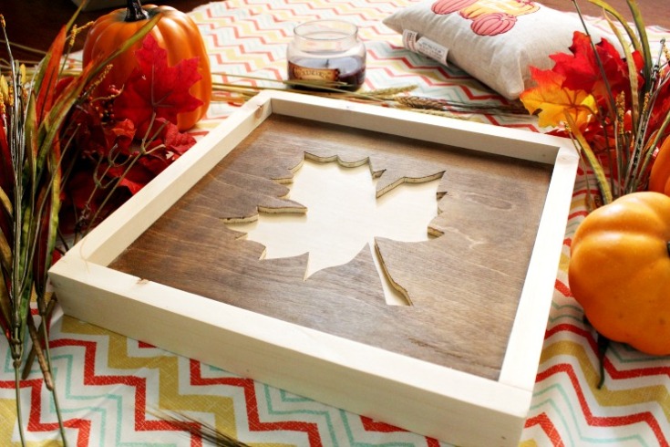 DIY Framed fall art from scrap wood