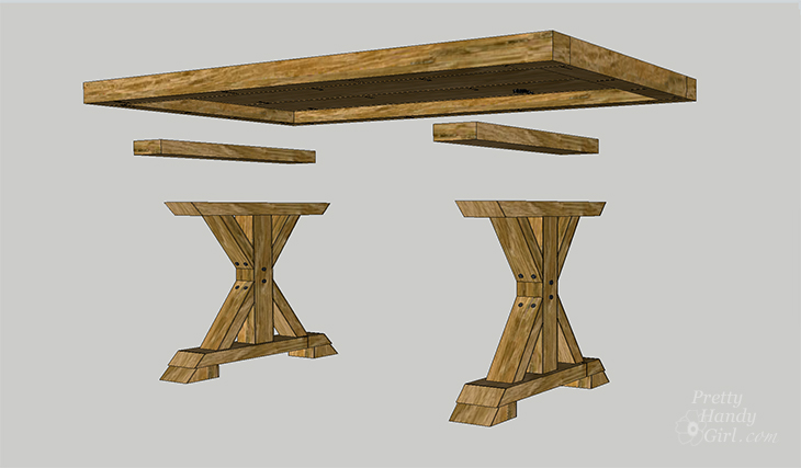 How to Build a Chunky X Farmhouse Table