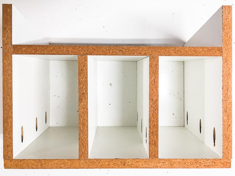 Your cordless drill storage box should look like this once the top is attached.