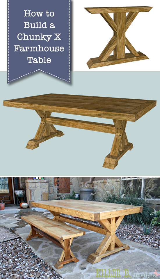 How to Build a Chunky X Farmhouse Table