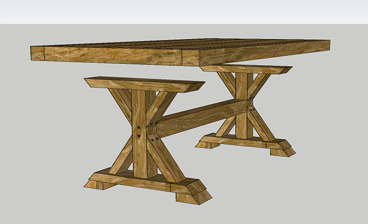 How to Build a Chunky X Farmhouse Table