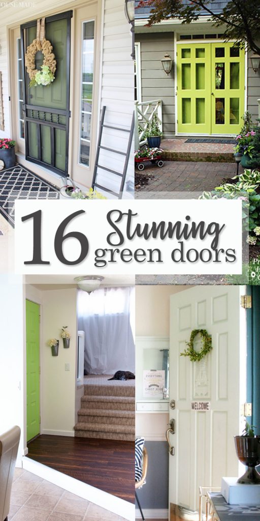16 Stunning Green Doors - Pinterest image