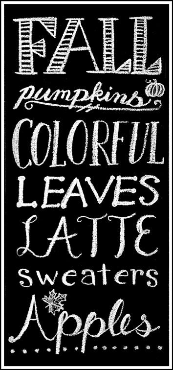 Download this free Fall Chalkboard printable