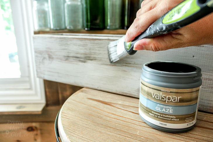 Dry brush Valspar Antiquing Glaze.