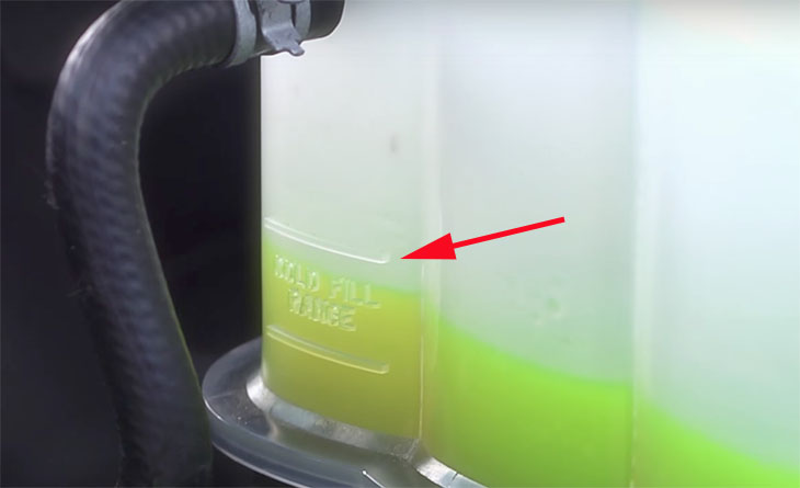 Antifreeze/Coolant Level Marks on tank