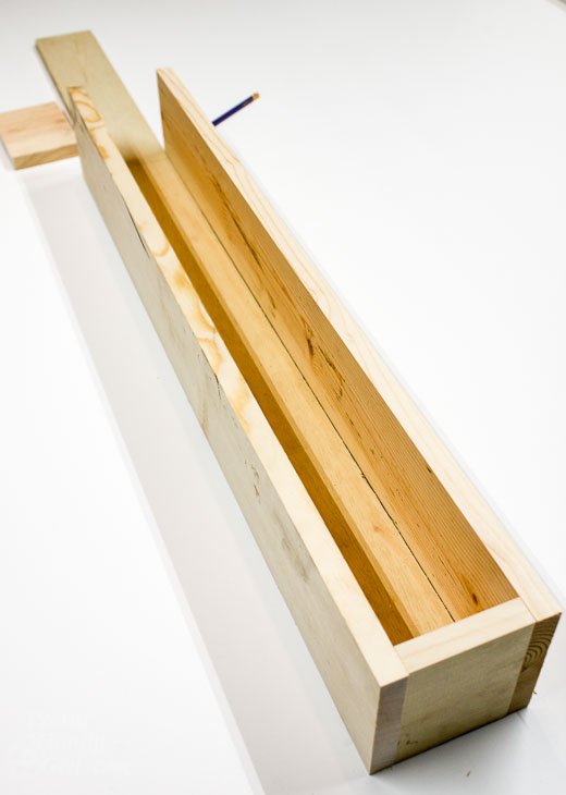 Dry fit wood box pieces together.