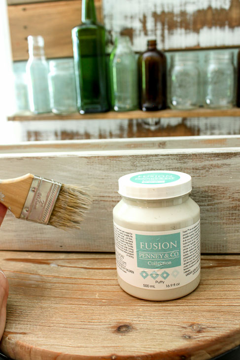 Dry brush Fusion paint.