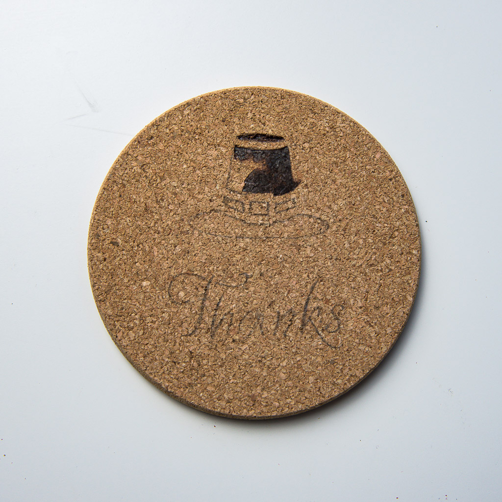 Keep the tip of the wood burning tool upright, so it doesn't burn the wrong place.