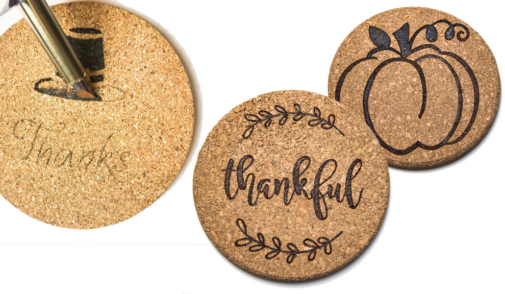 Wood Burning Cork Trivets - Great Gift Idea!!!