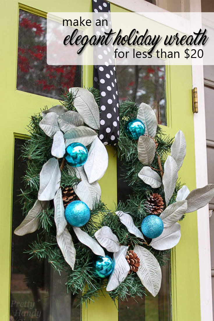 elegant holiday wreath for less than 20 - pinterest image