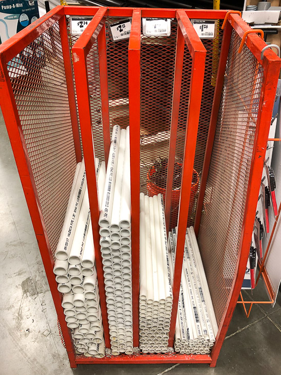 Grab one of each diameter of PVC pipe for your heart decoration.