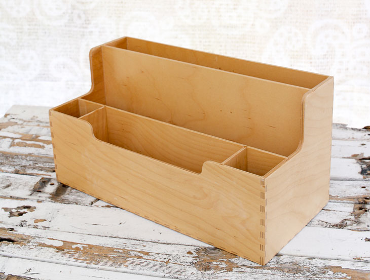 empty wood desktop organizer