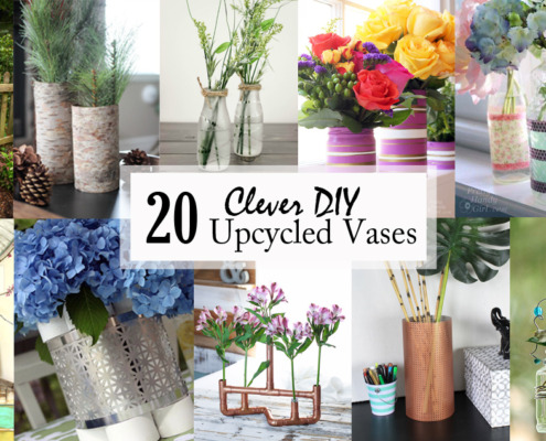 20 clever diy upcycled vases social media image