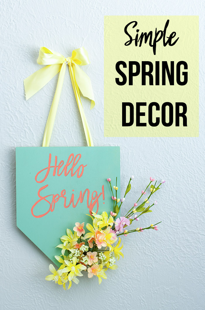 Easy colorful hello spring plaque