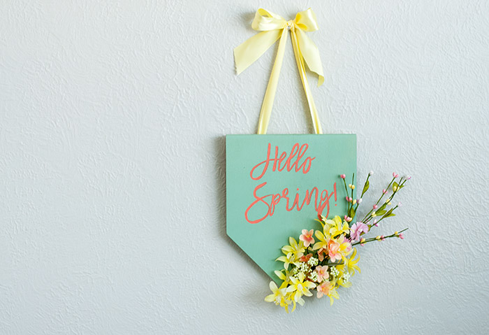 Cheerful colorful spring plaque