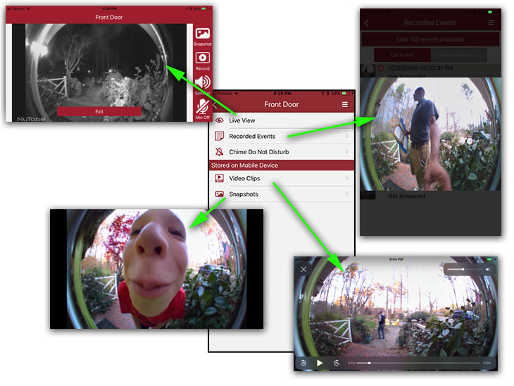 NuTone Knock video and picture options