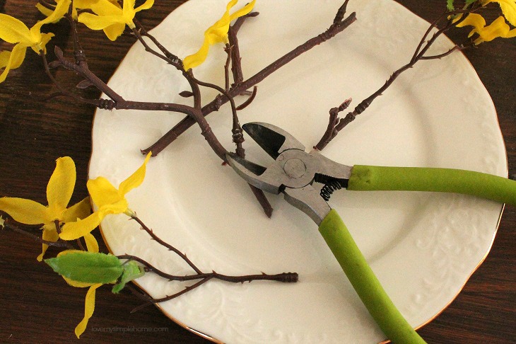 cut faux flower stems