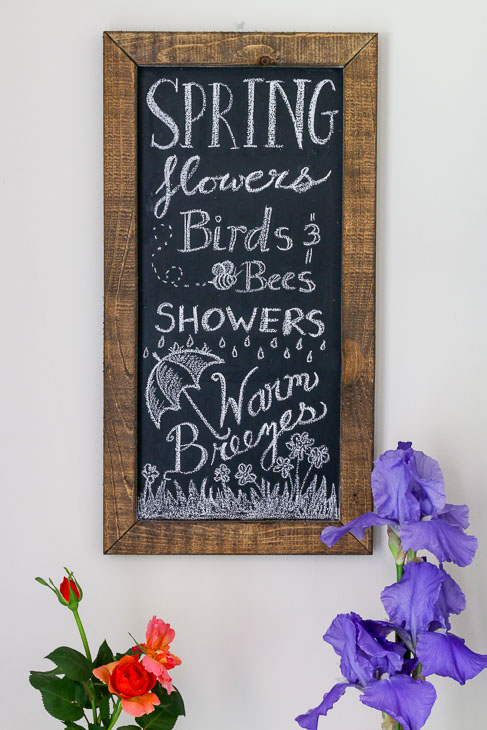 FREE Spring Flowers Chalkboard Art Printable