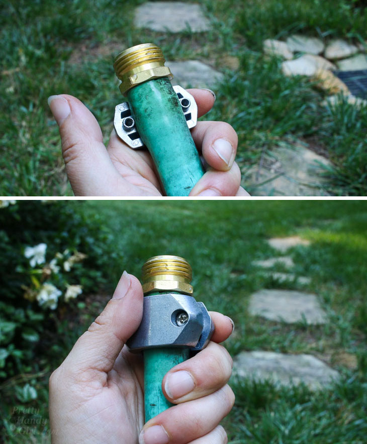 Add garden hose clamp