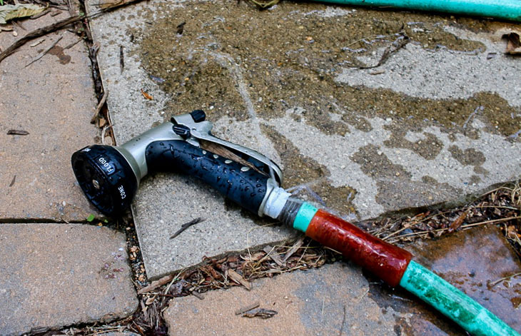 leaking garden hose