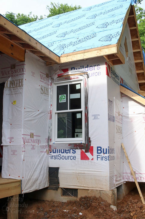 Installed window new construction two panes over one