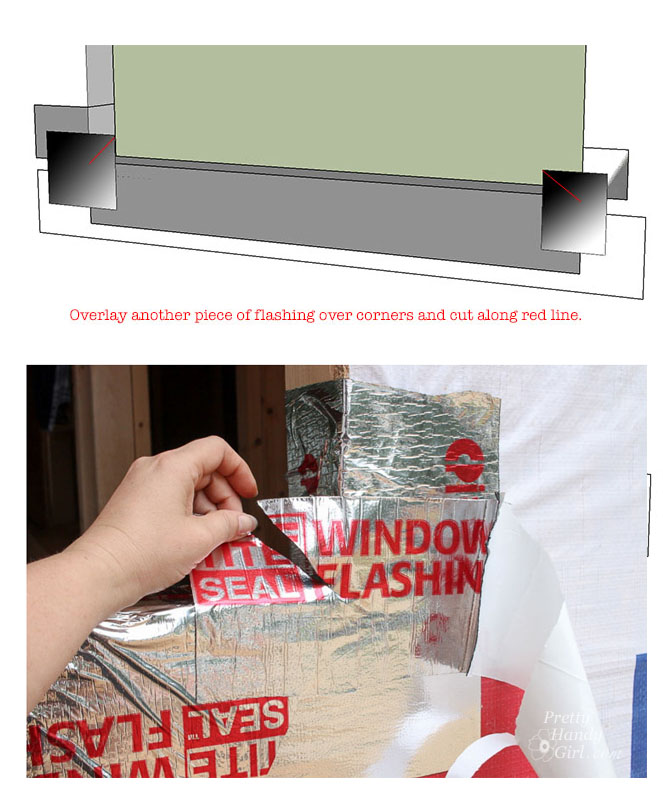 flashing window around bottom of rough opening