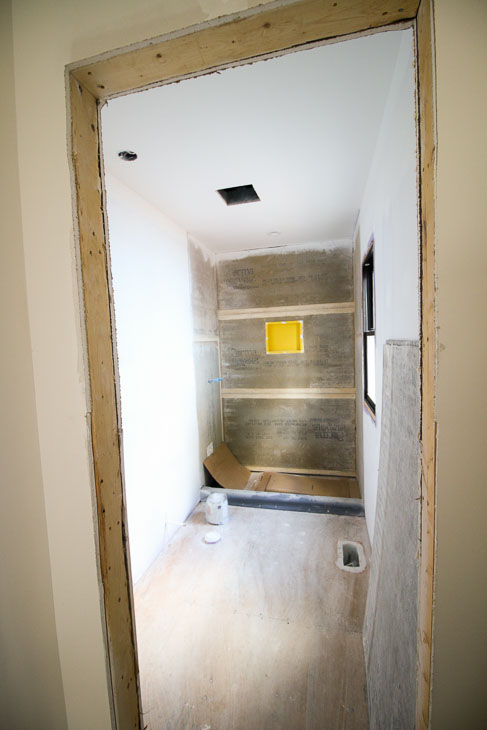 master bathroom pre-tile