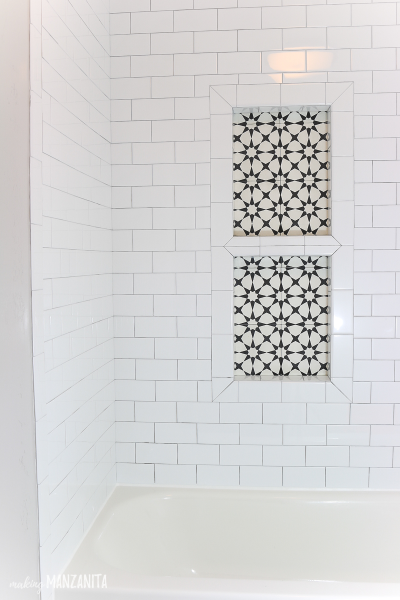 Making Manzanita's tile shower niche cement tiles