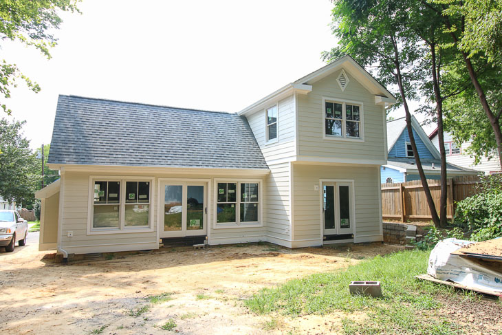 back of saving etta house before landscaping