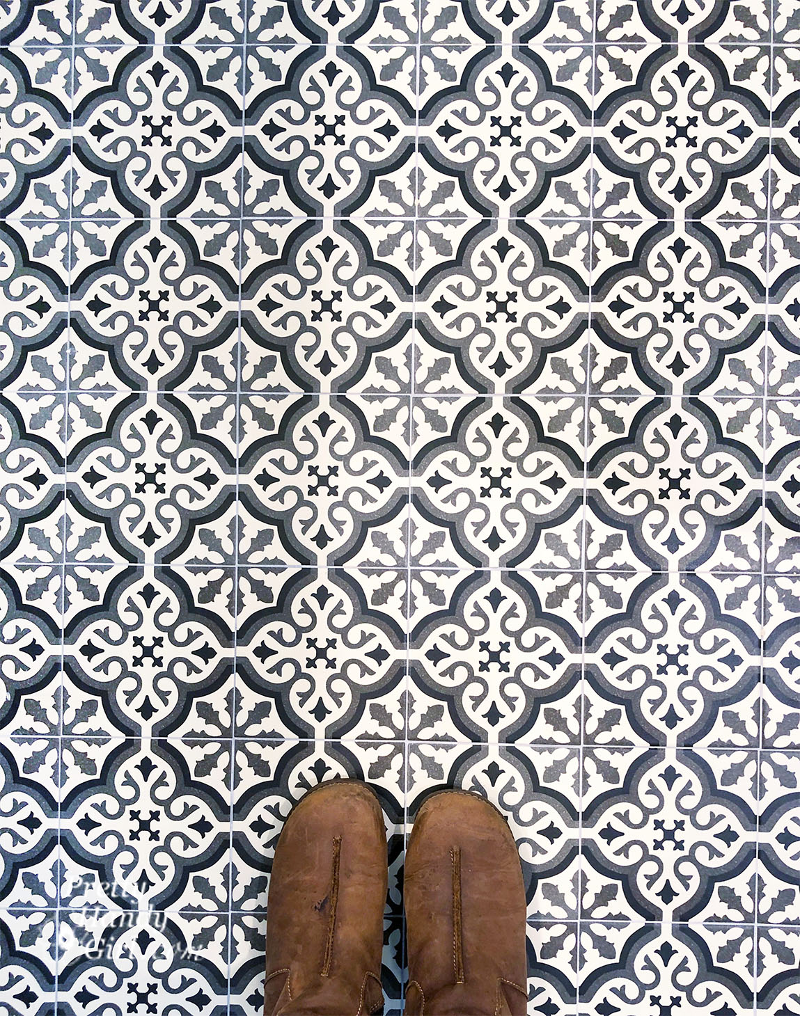Cement Tile Look Alike on Bathroom Floor