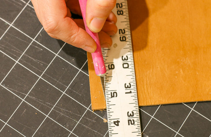 cut leather strip