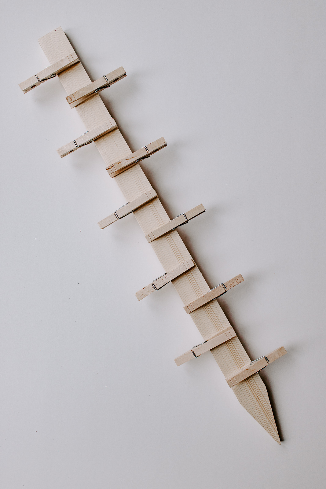 completed diy wood wall organizer before painting