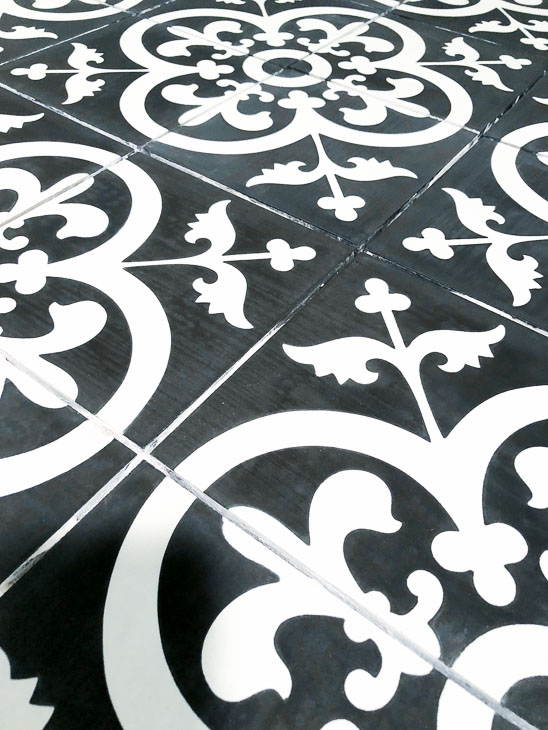 Avington Black & White Cement Tiles from TheBuilderDepot.com